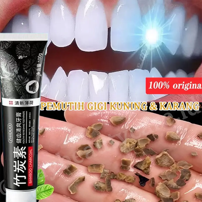 Bamboo Charcoal Tooth Refreshing Toothpaste 100g Fresh Breath Clean Teeth Oral Care Remove Tooth Stains Toothpaste Memutihkan gigi yang kuning  membersihka n karang gigi  menghilangkan bau mulut pasta gigi Memutihkan Gigi Kuning Membersihkan Karang G