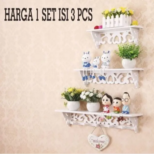 RAK VINTAGE SET ISI 3 RAK DINDING RAK GANTUNG PER SET ISI 3 1