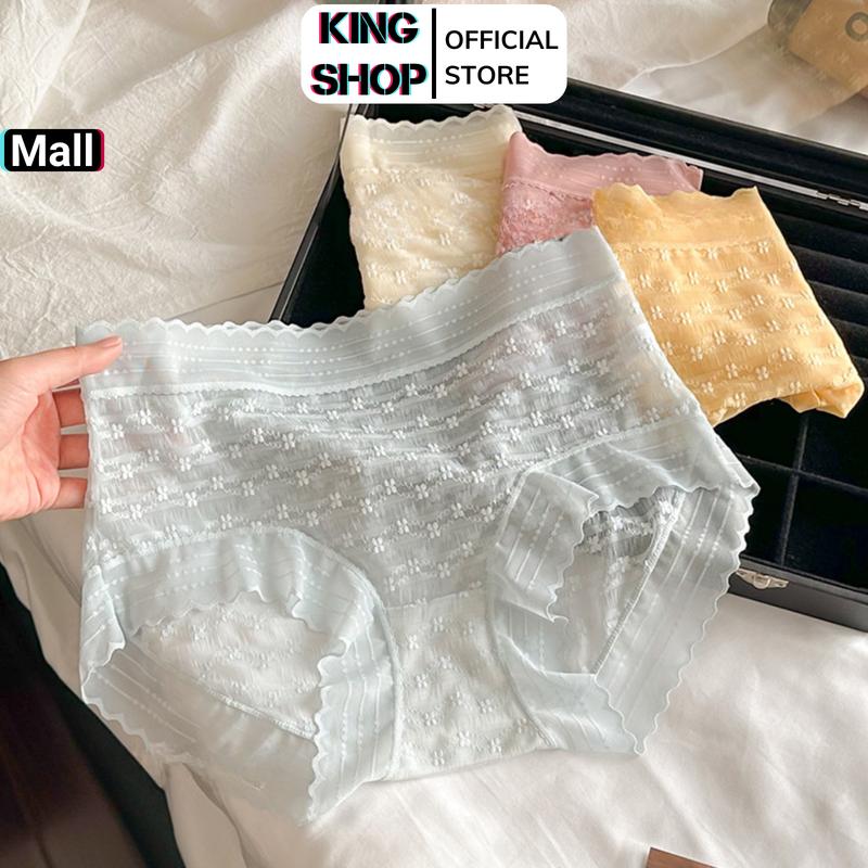  Quần Lót Nữ Ren Thêu Hoạ Tiết Hoa Xinh Xắn Quần Chip Mềm Thoáng Đáy Lỗ Thông Hơi King Shop L5505 