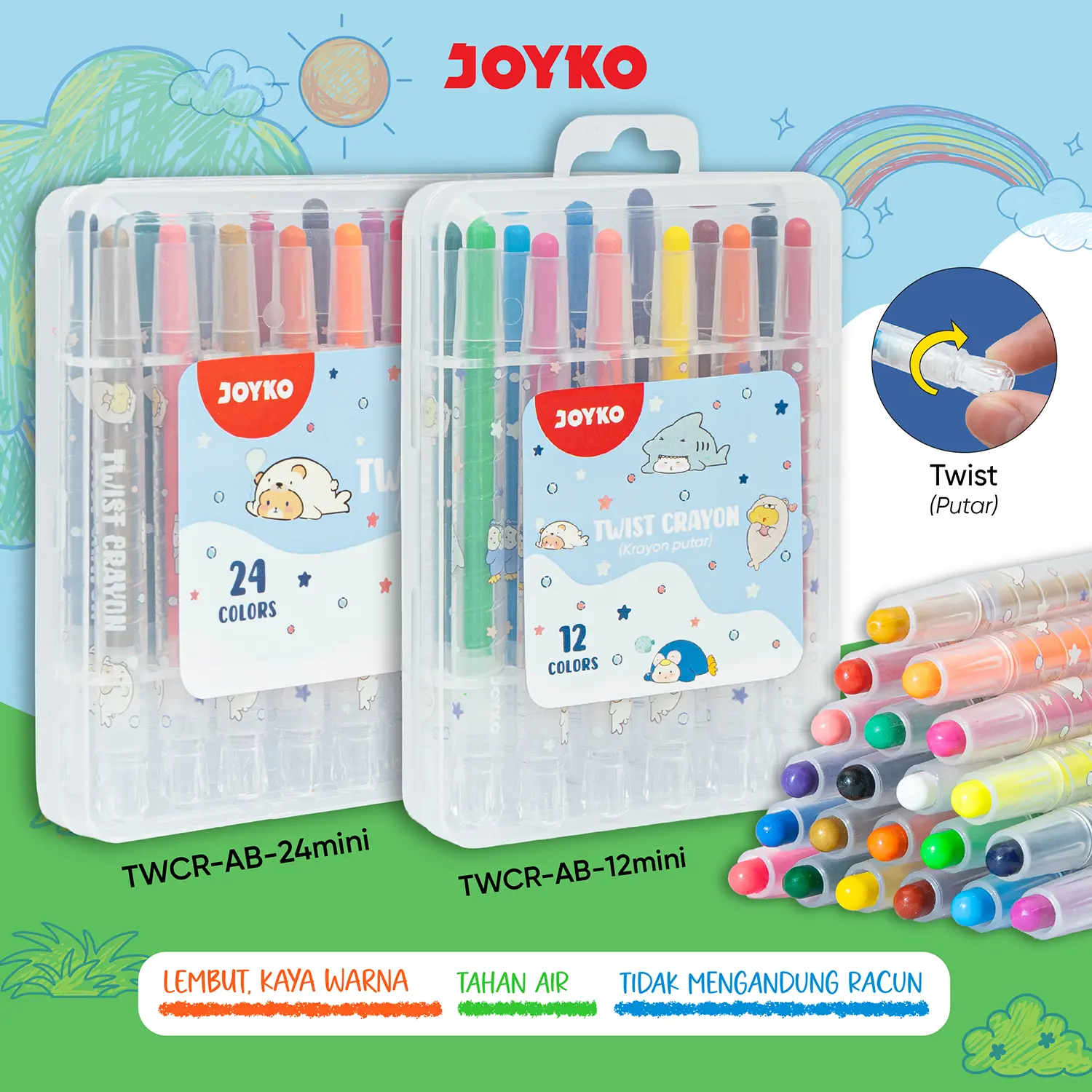 JOYKO Krayon Putar Mini Twist Crayon TWCR-AB