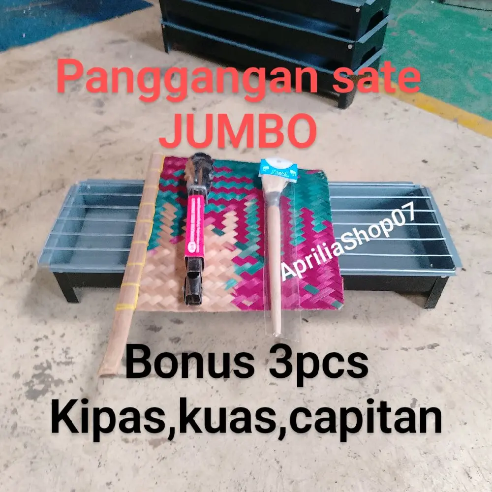 TERBARU..Panggangan sate arang JUMBO serbaguna. panggangan arang anti karat VAREASI. UKURAN 45x16x7cm grill pan tusuk