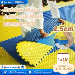 【Pro Gear】Matras puzzle Taekwondo, matras bela diri busa anti selip, matras kompetisi karate  Karpet Latihan Taekwondo  Matras Anti-Selip untuk Pertandingan & Latihan Matras Bela Diri Evamat 1x1m Takewondo Karate Silat (2.5 CM) Berkualitas Anak Kerja