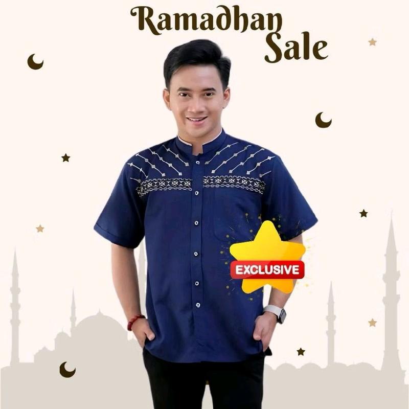 Baju Koko Lengan Pendek Pria Bordir Motif Jasuke terbaru Katun 3