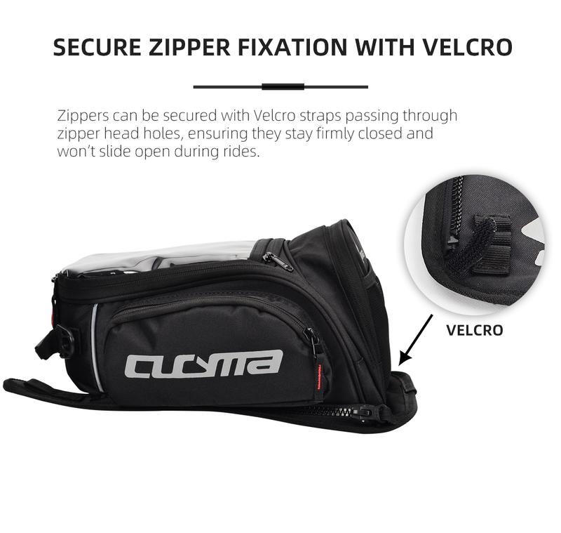 Product Introduction of CUCYMA CB-1808 Motorcycle Tank Bag with Touchscreen Phone Pocket, Scratch-Resistant and Durable, Easy to Install and Remove 3