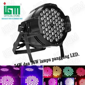 TERLARIS IGM-Lampu LED pewarnaan penuh 54x54watt untuk bar, pernikahan, dan ruang tari dengan suasana lampu panggung warna-warni.
