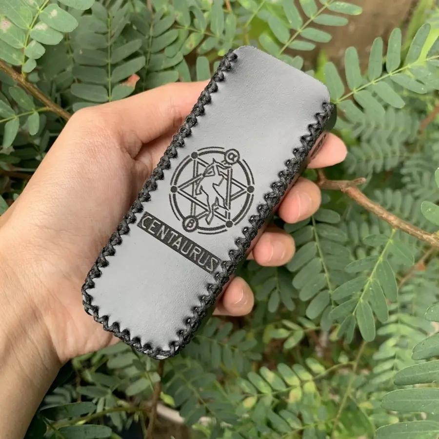 LEATHER SLEEVE CENTA M100 HITAM BENANG HITAM KULIT SINTETIS