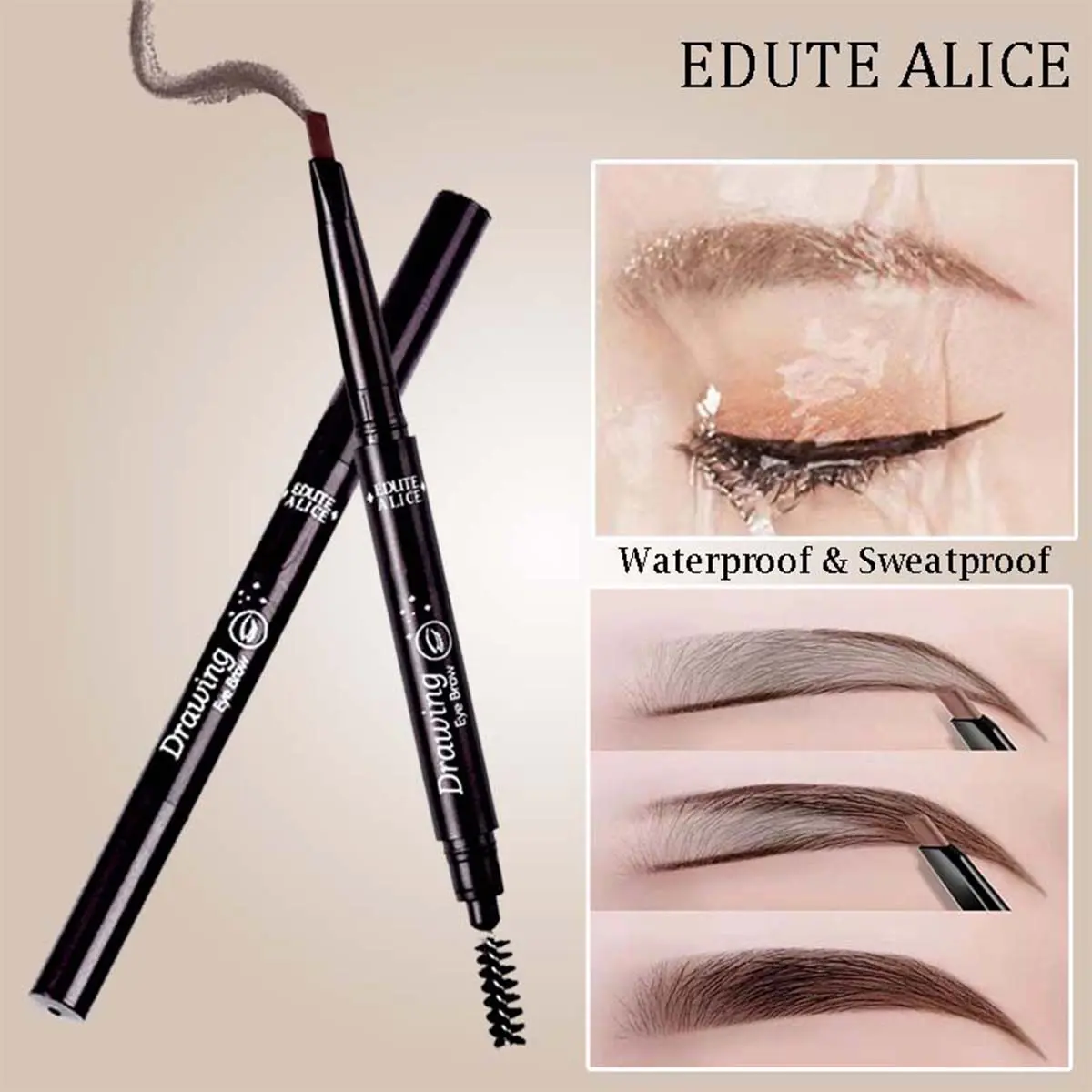Eyebrow Pencil with Brush for make up Long-lasting Smudgeproof
