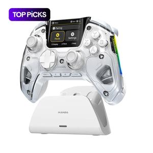 FIEHDUWワイヤレスゲームコントローラー、RGB照明付きの充電式ゲームパッド、PC/Switch/iOS/Android/Steam Deck用の再マッピング可能なボタン付きゲームパッド