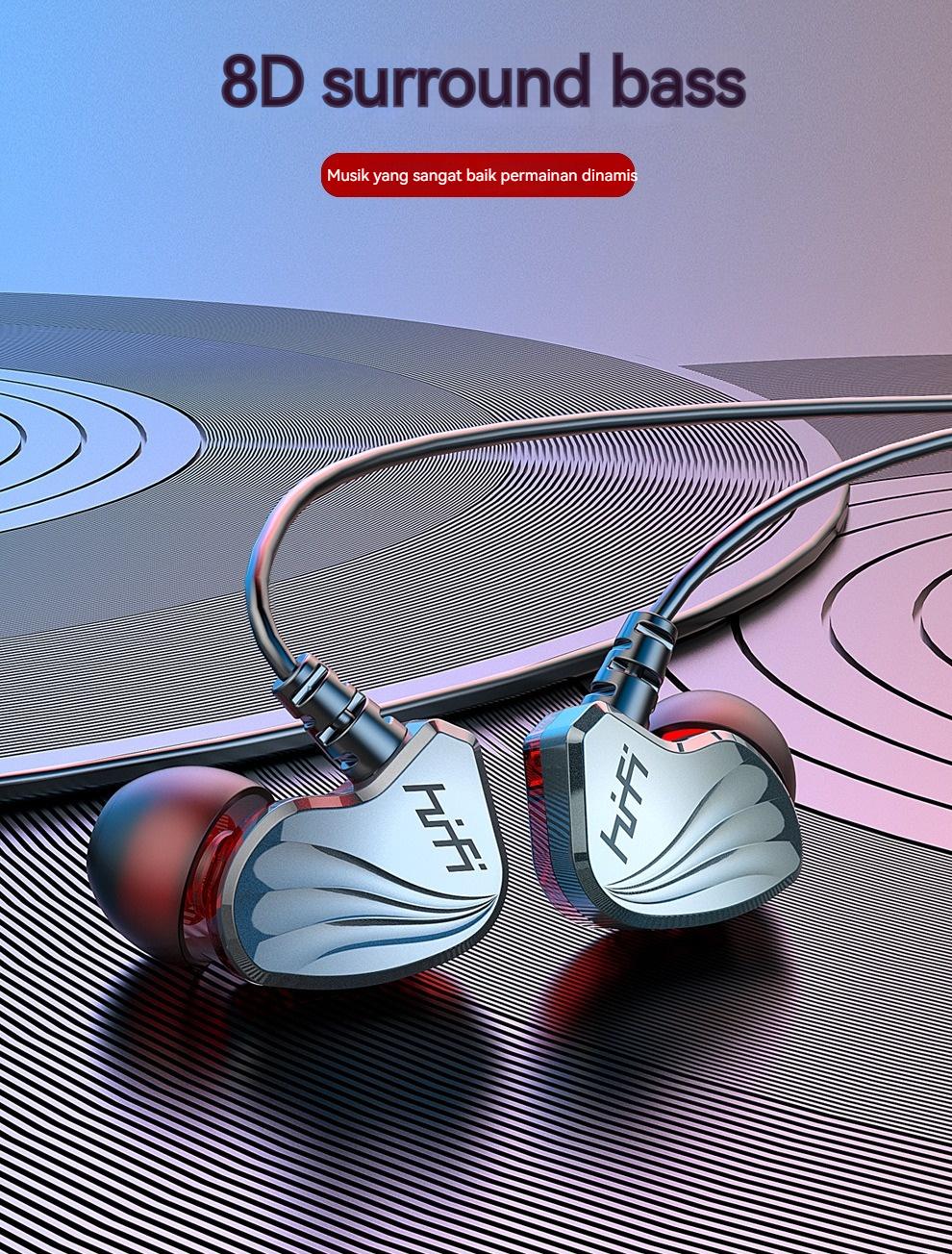 Tipe C Headphone Kabel Headphone Game Headphone dengan Mikrofon Olahraga Bass Mode Headphone Tipe C Headphone Kabel Headphone Game Headphone dengan Mikrofon Olahraga Bass Mode Headphone