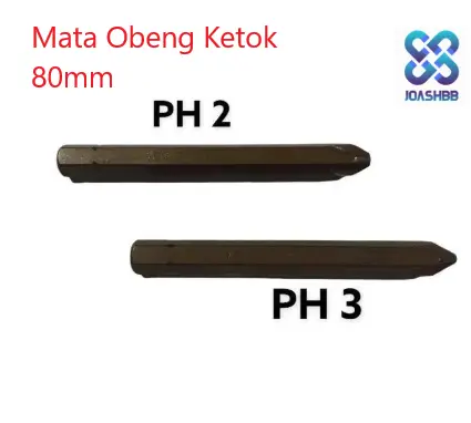 Mata Obeng Ketok Plus S2 PH2 PH3 8 x 80 mm Venus / Magnetic Heavy Duty Bits