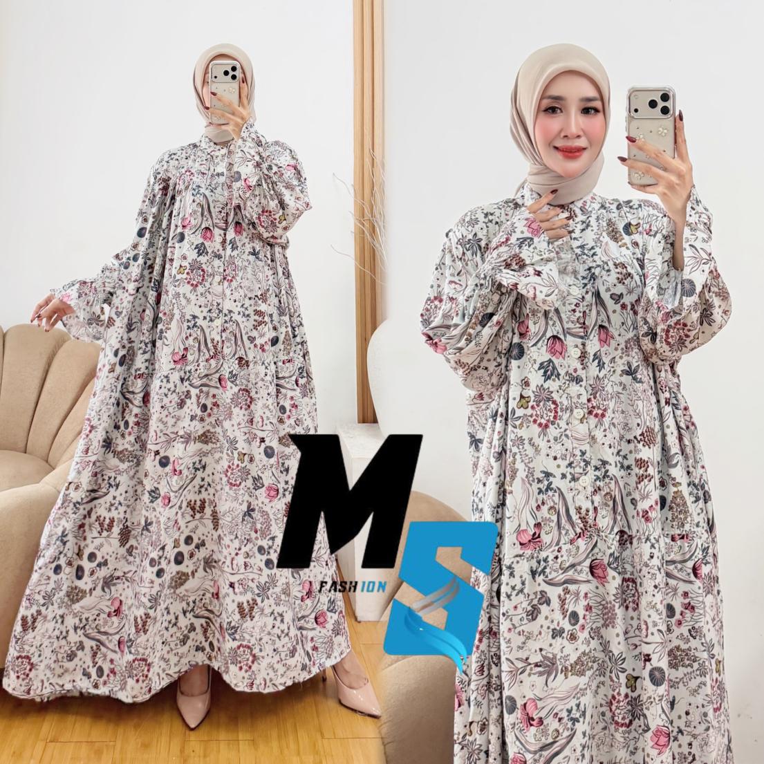 Gamis Rayon Premium Motif Botanical Floral | Busui Friendly | Adem Jatuh | Panjang 135cm (M–XXXL) Gamis Rayon Premium Motif Botanical Floral | Busui Friendly | Adem Jatuh | Panjang 135cm (M–XXXL)
