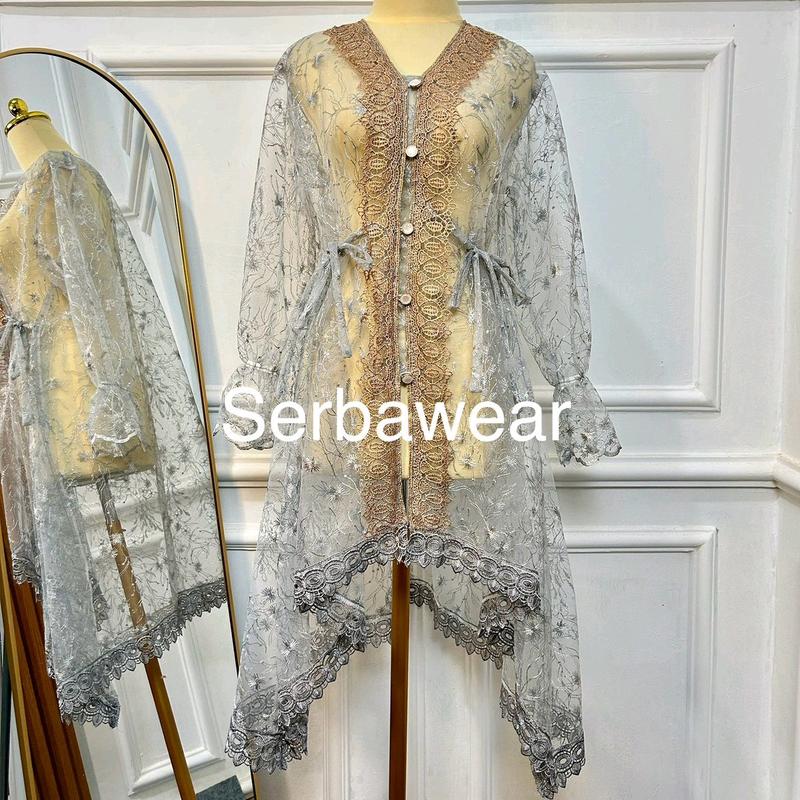 Lexia Outer Tunik  Brocade Lace Outer ADA JUMBO LD 120 - 140cm Atasan Wanita | Outer Kondangan |Outer Renda| Outer Brukat | Outer Tile | Outer Organza | Outer Lebaran Pesta 9