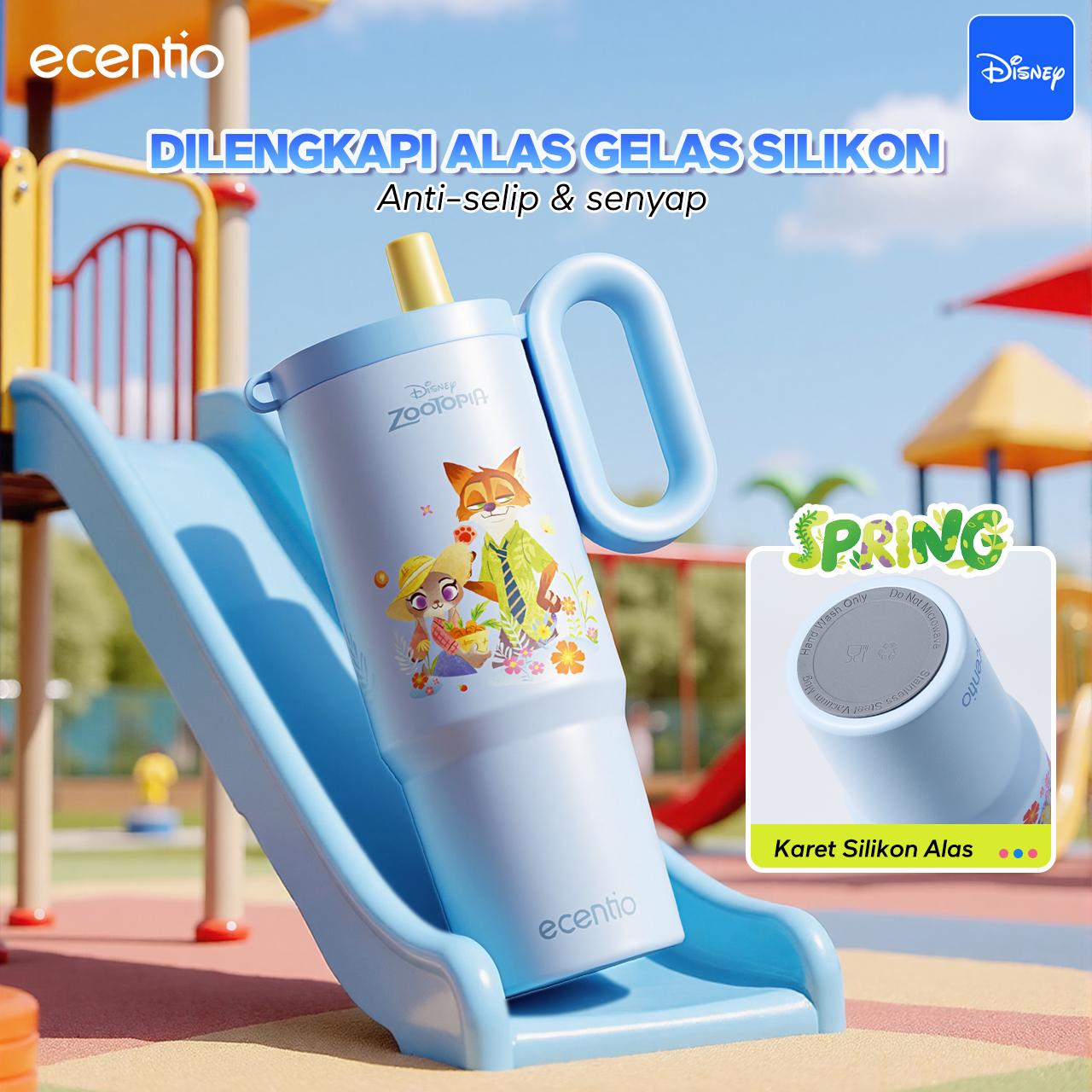 【K】Ecentio Tumbler  Zootopia Stainless 316 Co-brand 750ml Tahan Panas Dingin 24 Jam Botol MinumHitam Klasik