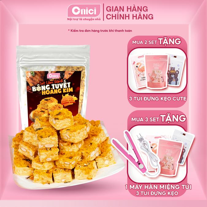  Set Nguyên Liệu Làm Bánh Bông Tuyết Hoàng Kim THƯỢNG HẠNG  set lớn 40 viên  Bếp Của Mẹ ONICI - kèm công thức nấu & Quà Tặng - Snack Ăn Vặt Food 