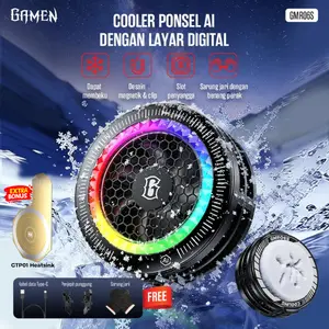 [EXCLUSIVE LAUNCHING] GAMEN GMR06S Pendingin HP/Tablet Dengan Gaming AI Semiconductor Terbaru, Magnetic/Clip Digital Display - Garansi 1 Tahun