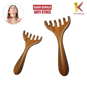 [COD] SK C1370 Sisir Pijat Kepala Motif Kayu Head Massager Relaksasi Anti Stres