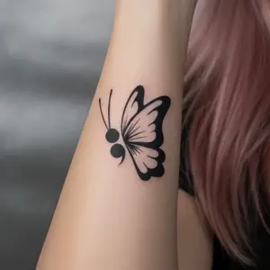 Bali Paper Ink Kupu Semicolon B043 tato temporary Basic Tahan Air & Keringat Cocok untuk Lengan & Tubuh Tatto Temporer