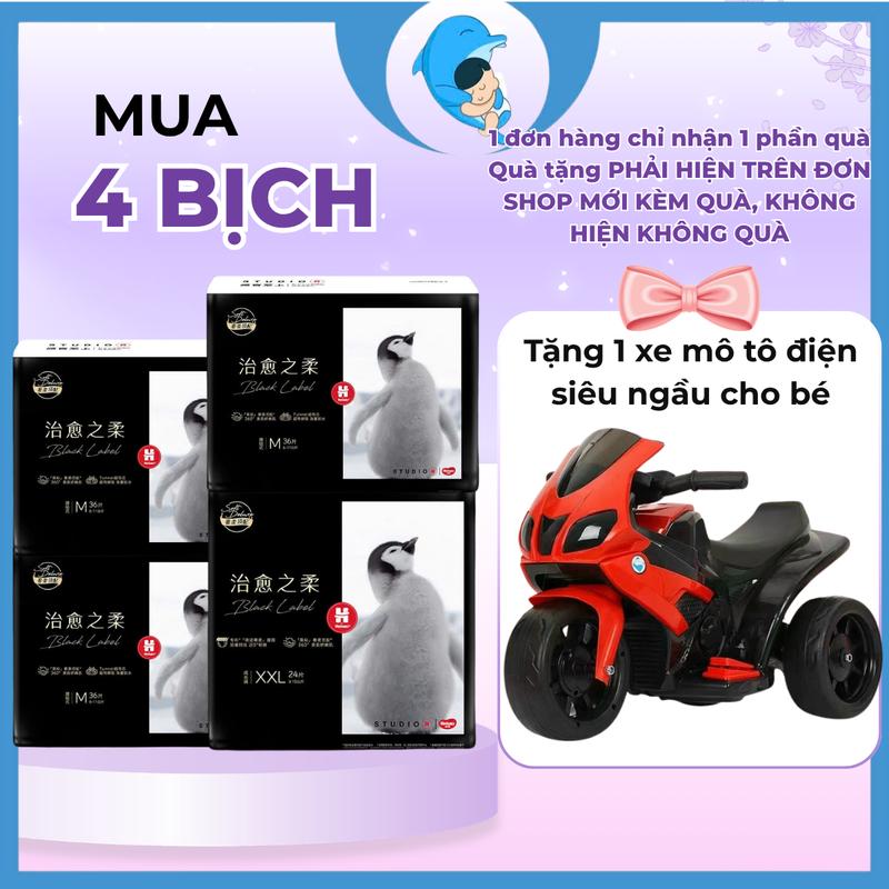Combo 4 bịch Tã quần Huggies Black Label size M36/L32/XL28/2XL24 cho bé từ 6-15kg