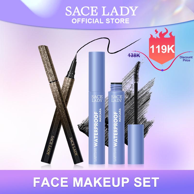 Bộ Trang Điểm Mắt, SACE LADY, 2 Món, Bao Gồm Bút Kẻ Mắt Màu Đen Và Mascara Không Thấm Nước, [AM]