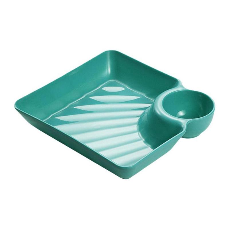 Product Introduction of Household Creative Dumpling Plate With Vinegar Dish, Dumpling Plate, French Fries, Dipping Saucer, Sushi Grid Plate, Square Universal Dining Plate 28
