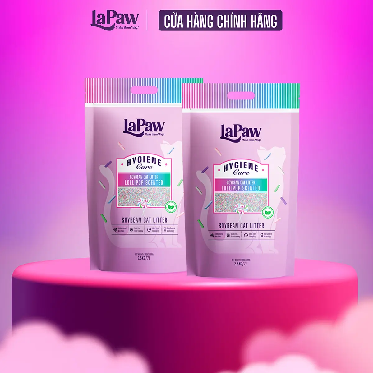 【LaPaw】(Combo 2 túi) Cát vệ sinh đậu nành cao cấp 7L/ 2,5kg