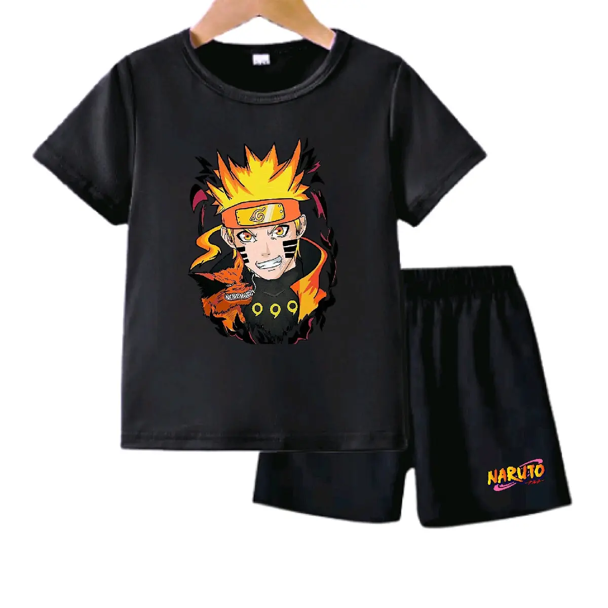 Setelan Baju Anak Naruto Karakter Laki-laki Perempuan Set Kaos Celana Fashion