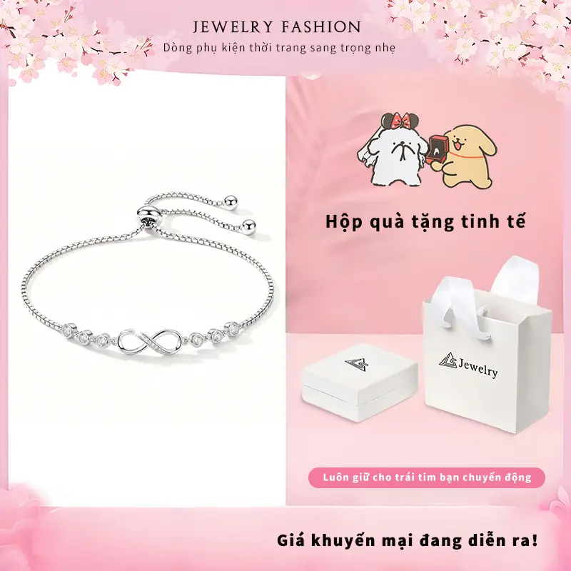 Jewelry Fashion Vòng đeo tay hình số 8 phong cách vô cực thời trang đơn giản có thể điều chỉnh Quà tặng ngày Valentine cho phụ nữ nhẫn tình yêu Quà tặng ngày Valentine,móc khoá, quà sinh nhật, phụ kiện thời trang sinh viên, trang sức nữ