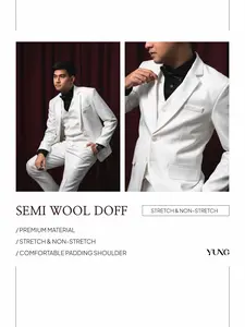 YUNG BANDUNG Full Set Jas Pria Semiwool Stretch Doff (Jas + Celana + Rompi + Dasi + Cover) - YUNG