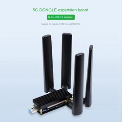 Waveshare Convertitore 5G M.2 A Gigabit Ethernet E USB 3.1 | Con Modulo RM520N-GL | Case Alluminio E Antenne | Per PC E Raspberry