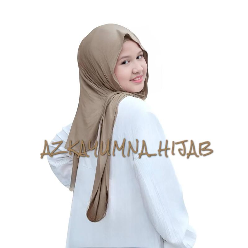 Pashmina Instan Oval Kaos Rayon Anak - Ukuran 150cm x 60cm - Nyaman dan Adem - Kerudung, Cantik, Muslim Jilbab 4
