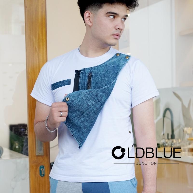 Baju Pria Kaos Premium Divariasikan dengan Jeans, Kancing Cetet dan Sleting Boldblue Junction 6
