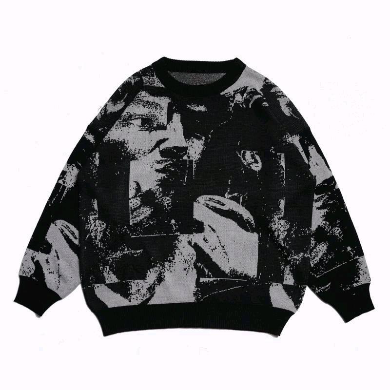 msa cardigan knitwear Knitwear-sweater rajut premium Unisex Motif Hitam Crewneck Baju casual Sweatshirt Cowok Wanita Oversize 1