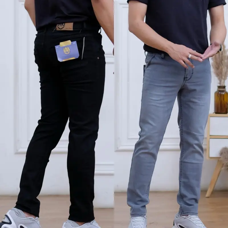 PAKET HEMAT Celana Jeans Pensil Slimfit Pria Beli 1 Gratis 1 dapat (2pcs) 3