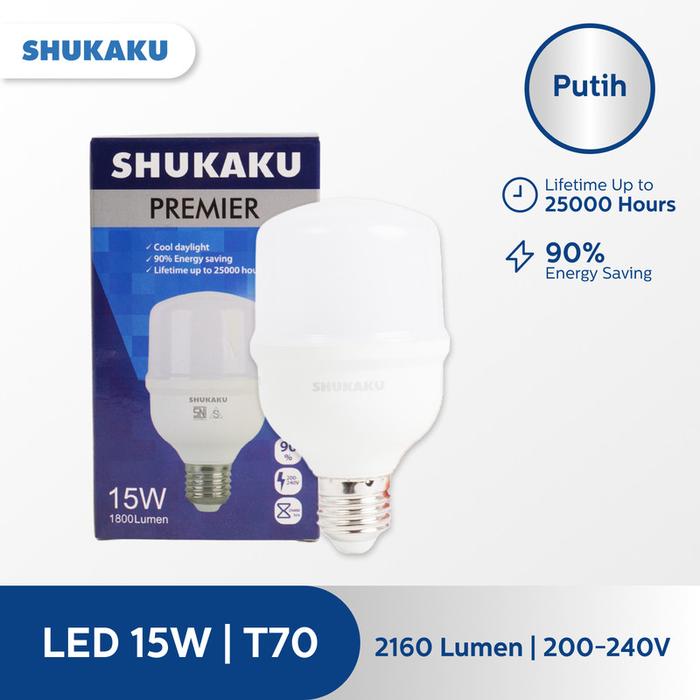 Gambar SHUKAKU LAMPU LED T70 15 Watt Cahaya putih 6500K E27 dari SHUKAKU Official Store Kota Administrasi Jakarta Utara Tokopedia