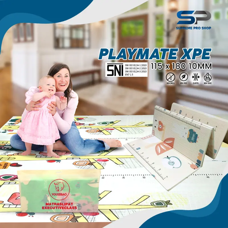 Supreme Pro Shop Playmate bayi karpet lipat playmat tikar bayi foam XPE 1cm-2cm-1.5cm 115*180cm/180*200cm Matras bayi playmat foam lipat luar ruangan Karpet Lipat untuk Berkemah 0