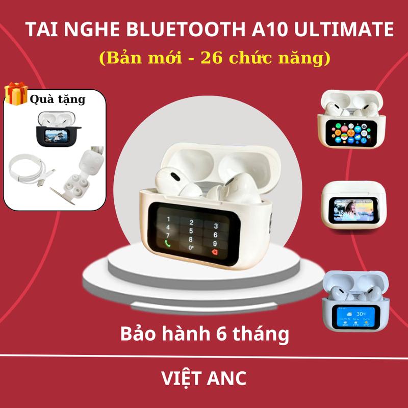 (Tặng ốp) Tai nghe A10 Ultimate-26 chức năng màn hình cảm ứng phiên bản Smart, có game, pin 4-5h, bảo hành 6 tháng - Earphone, Trắng Nhét Tai tai  nghe Bluetooth Nghe Nhạc