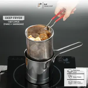 DEEP FRYER SET 2 IN 1 PANCI SARINGAN PENGGORENGAN REBUS SERBAGUNA