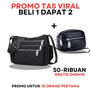 Beli 1 Dapat 2 Tas Selempang Wanita Bahan Bagus Promo Viral 50 Ribuan Gratis Ongkir Untuk 10 Orang Pertama