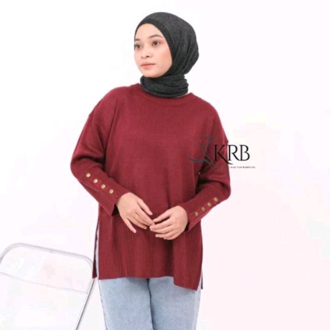KRB | Outer Inara Kancing | Rajut | Knitwear | Oversize | Sweater Rajut Wanita | 2