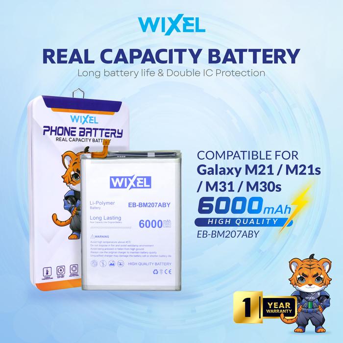 Gambar WIXEL Baterai EB-BM207ABY Compatible For Samsun Galaxy M21 / M31 / M20s / M30s Real Capacity Batre Batrai Battery Double Power Dual dari WIXEL Kab. Tangerang Tokopedia