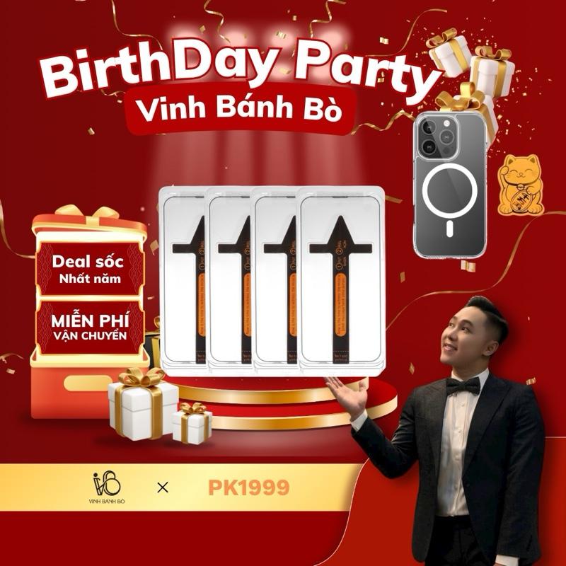 [ PK1999 x VINHBANHBO ] COMBO 4  Kính Cường Lực dành cho iphone Tặng 1 Ốp MAGSAFE + 1 miếng dán mèo thần tài