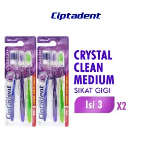 Ciptadent Sikat Gigi Crystal Medium Isi 3 x2