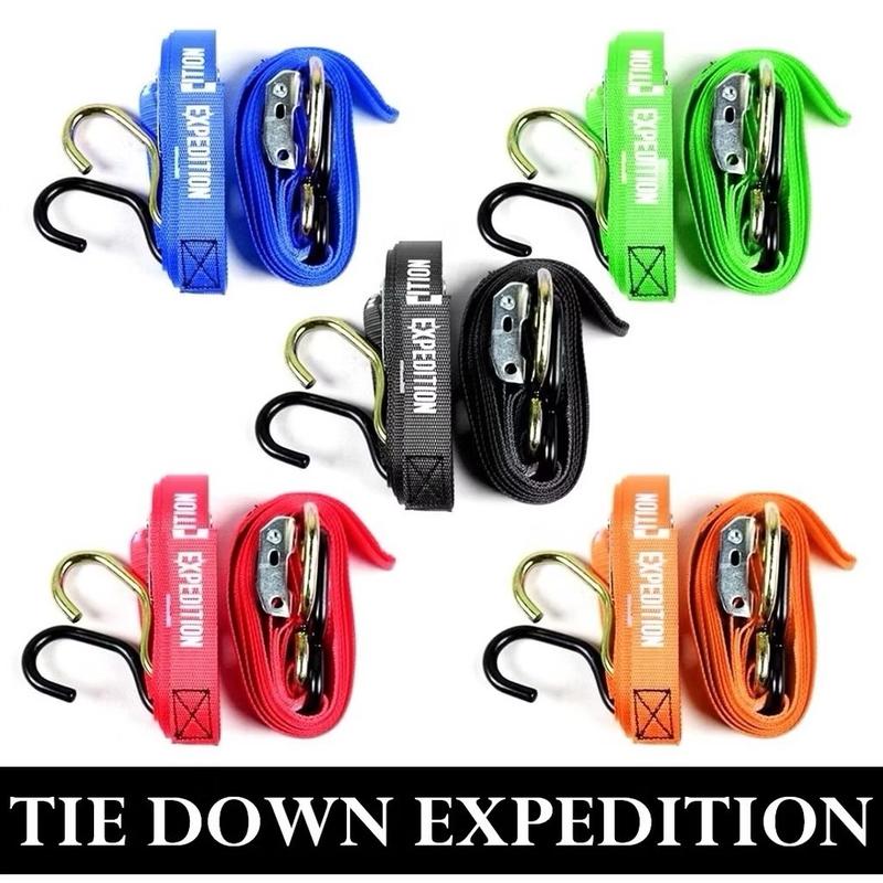 (1set isi 2pcs) EXPEDITION Tali Pengikat Tie Down Straps Motocross Trail Grasstrack Adventure expedition panjang 205cm Bisa Untuk Klx 150- Crf 150l - Wr155 Dll 4