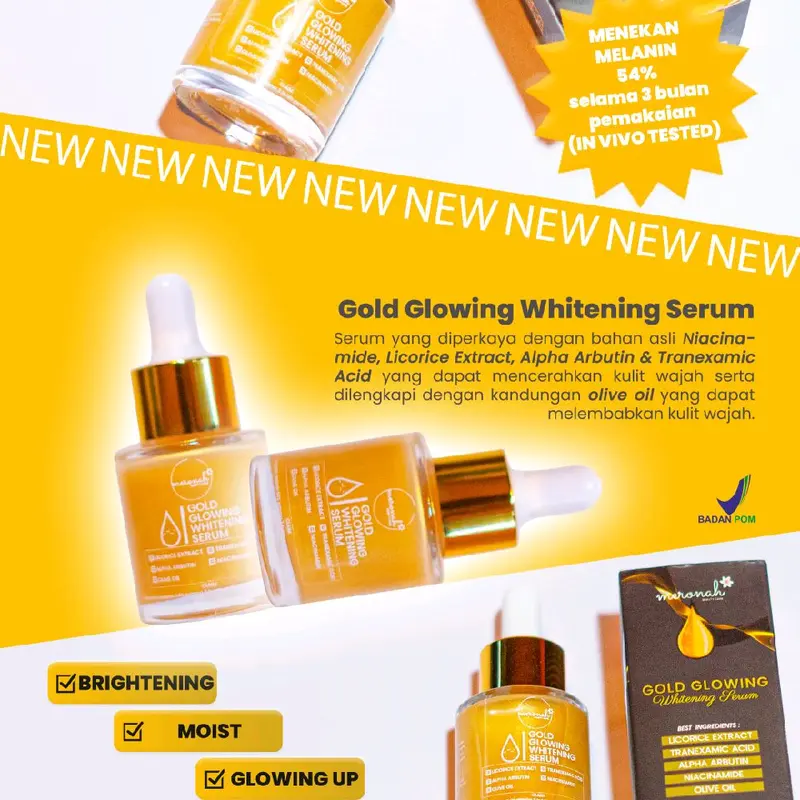 SERUM WHITENING GOLD GLOWING Mencerahkan Memudarkan Mengencangkan 0