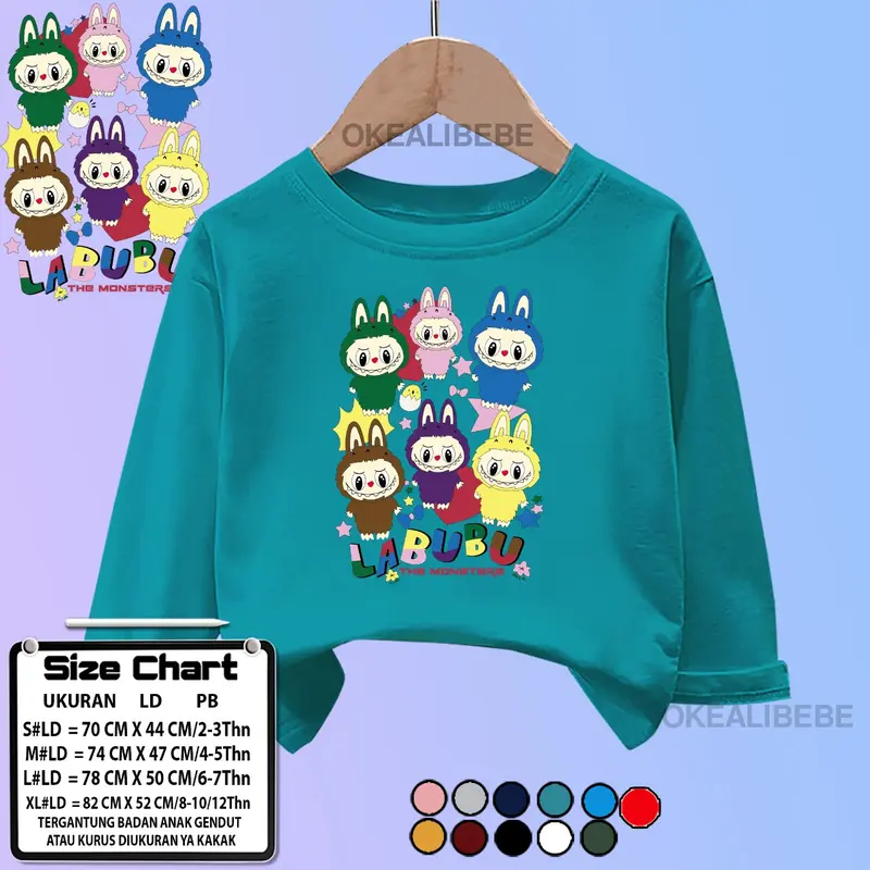 KAOS ATASAN ANAK LENGAN PANJANG MOTIF LABUBU UNISEX UNTUK ANAK LAKI LAKI DAN ANAK PEREMPUAN 7