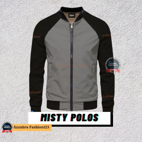 Product Introduction of JAKET Zipper KATUN FLACEE  KOMBINASI KERAH PENDEK MURAH Tebal Distro Casual Bomber Keren Fleece Hitam 1