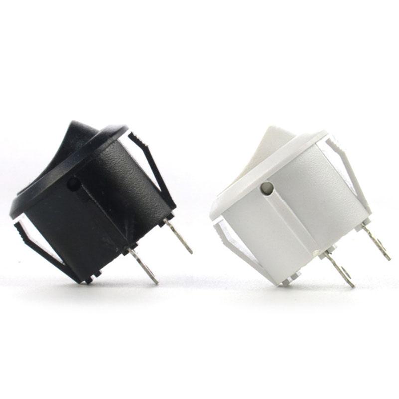 Product Introduction of 5pcs 2Pin Terminals ON/OFF Round Boat Rocker Switch LED 6A 250VAC 10A 125VAC Power Push Button Switch Black White  AN1A 17