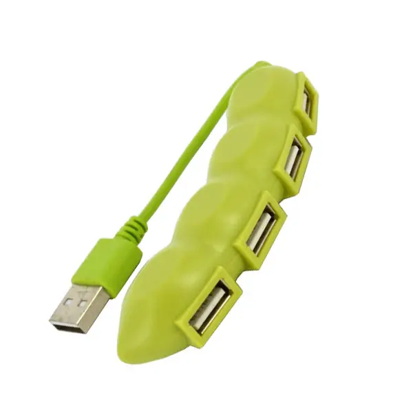 Fruit Series peas Shaped 4 Port Cute Usb 2.0 Hub