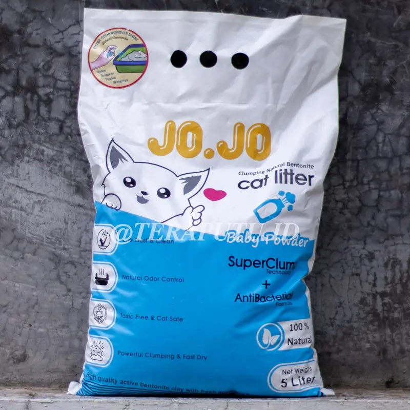 pasir kucing gumpal 5L, Merk jo.jo wangi murah cat litter 3