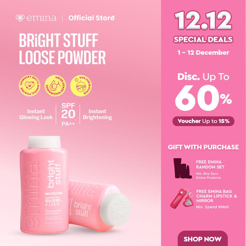 Emina Bright Stuff Loose Face Powder 55g - TikTok Shop Malaysia